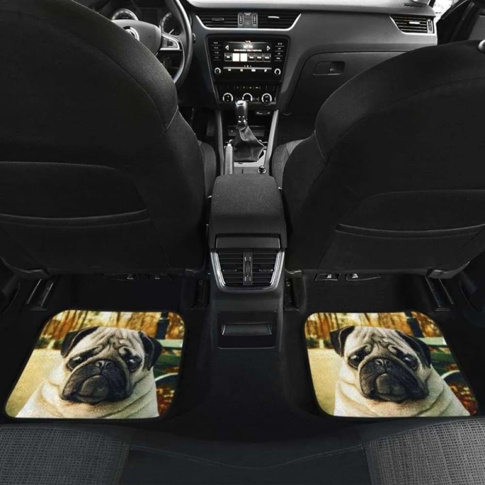 Pug Dog Hungry Sad Face Car Floor Mats 102918 - YourCarButBetter
