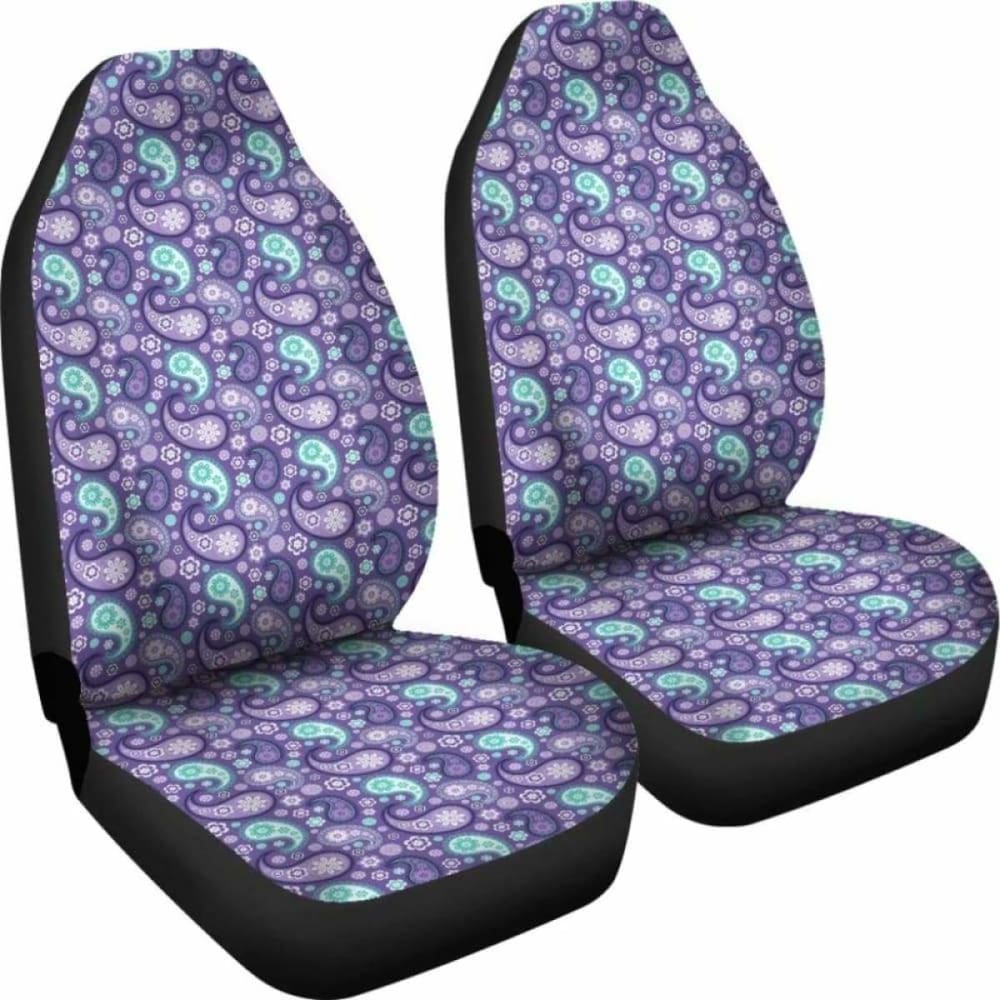 Purple And Teal Paisley Pattern Car Seat Covers 105905 - YourCarButBetter