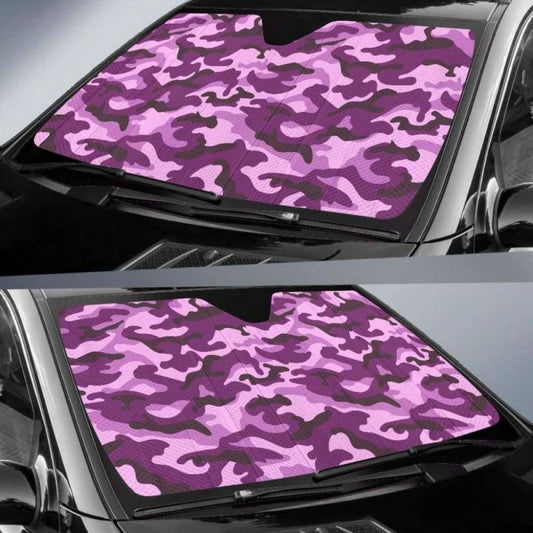 Purple Camouflage Car Sun Shades 172609 - YourCarButBetter