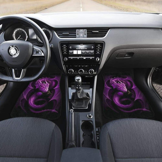 Purple Dragon Rose Art Design Car Floor Mats Fantasy 210303