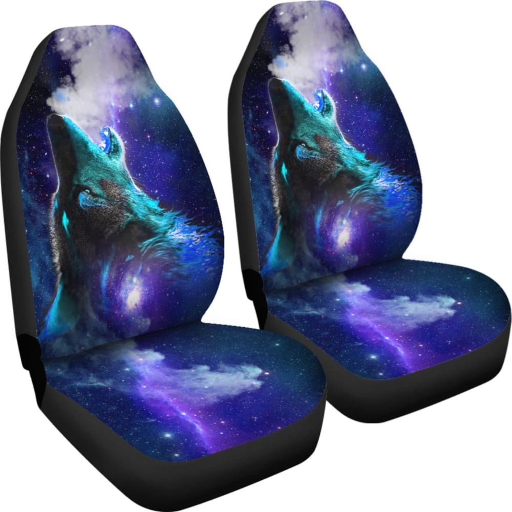 Purple Starry Sky Wolf Car Seat Covers 211602