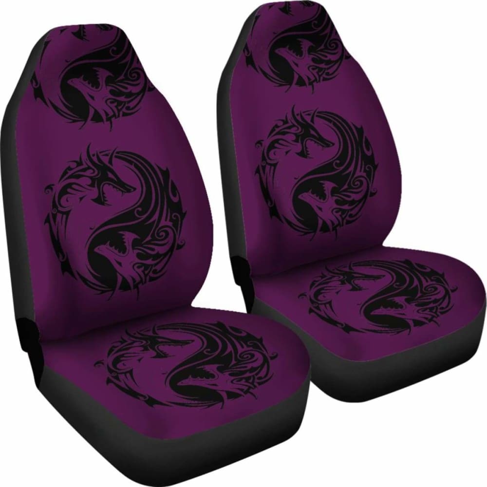 Purple Yin Yang Dragons Car Seat Covers 154230 - YourCarButBetter
