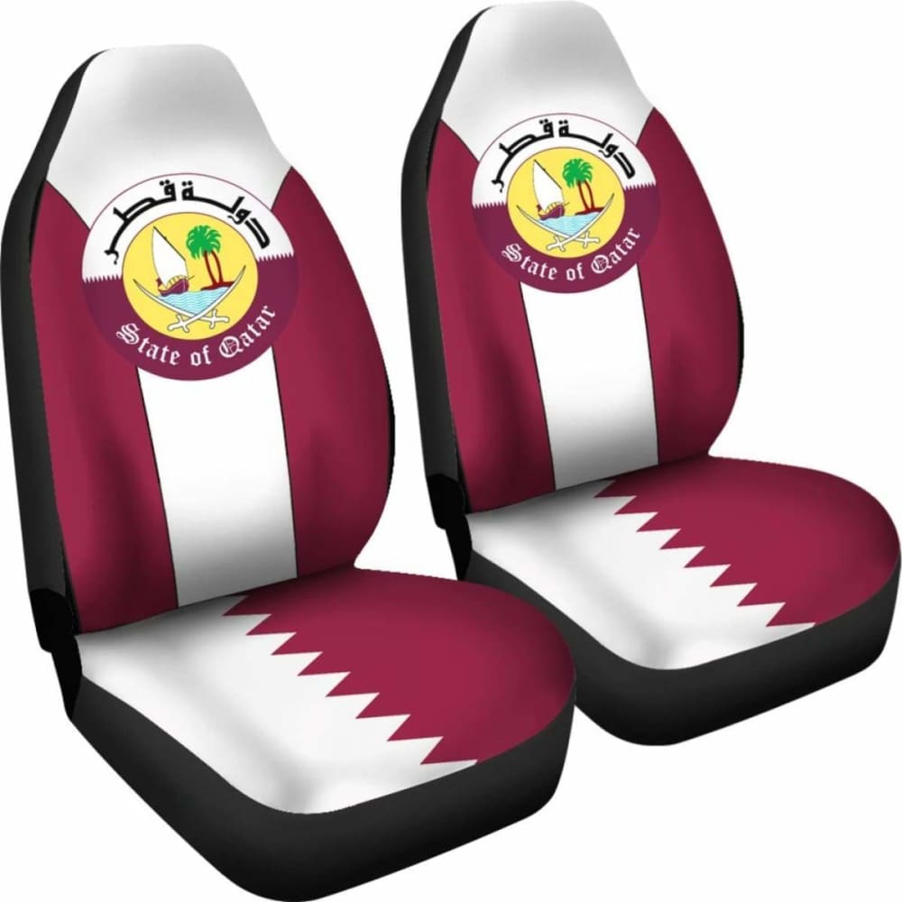 Qatar Coat Of Arms Car Seat Cover Amazing 105905 - YourCarButBetter