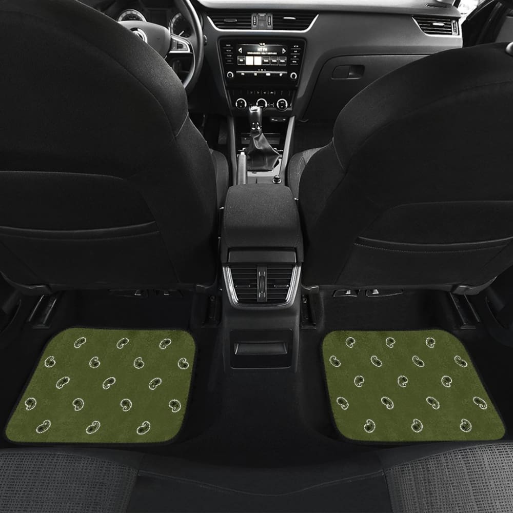 Quad Army Green Bandana Car Mats - Fancy 101819 - YourCarButBetter