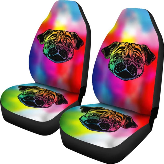 Rainbow Pug Car Seat Covers 174510 - YourCarButBetter