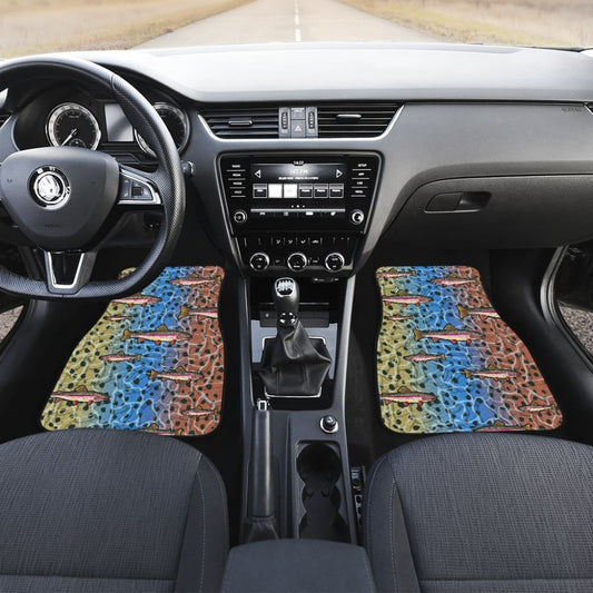 Rainbow Trout Fish Skin Pattern Fishing Car Floor Mats 182417 - YourCarButBetter