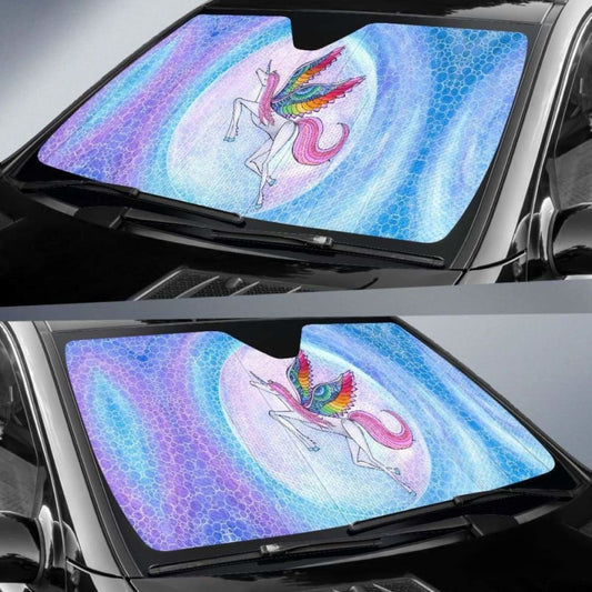 Rainbow Unicorn Auto Sun Shade 172609 - YourCarButBetter