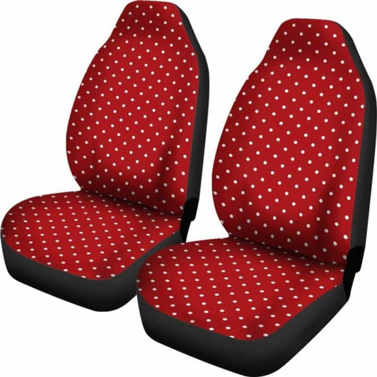 Red And White Polka Dot Car Seat Covers Polkadots Retro Vintage 143731