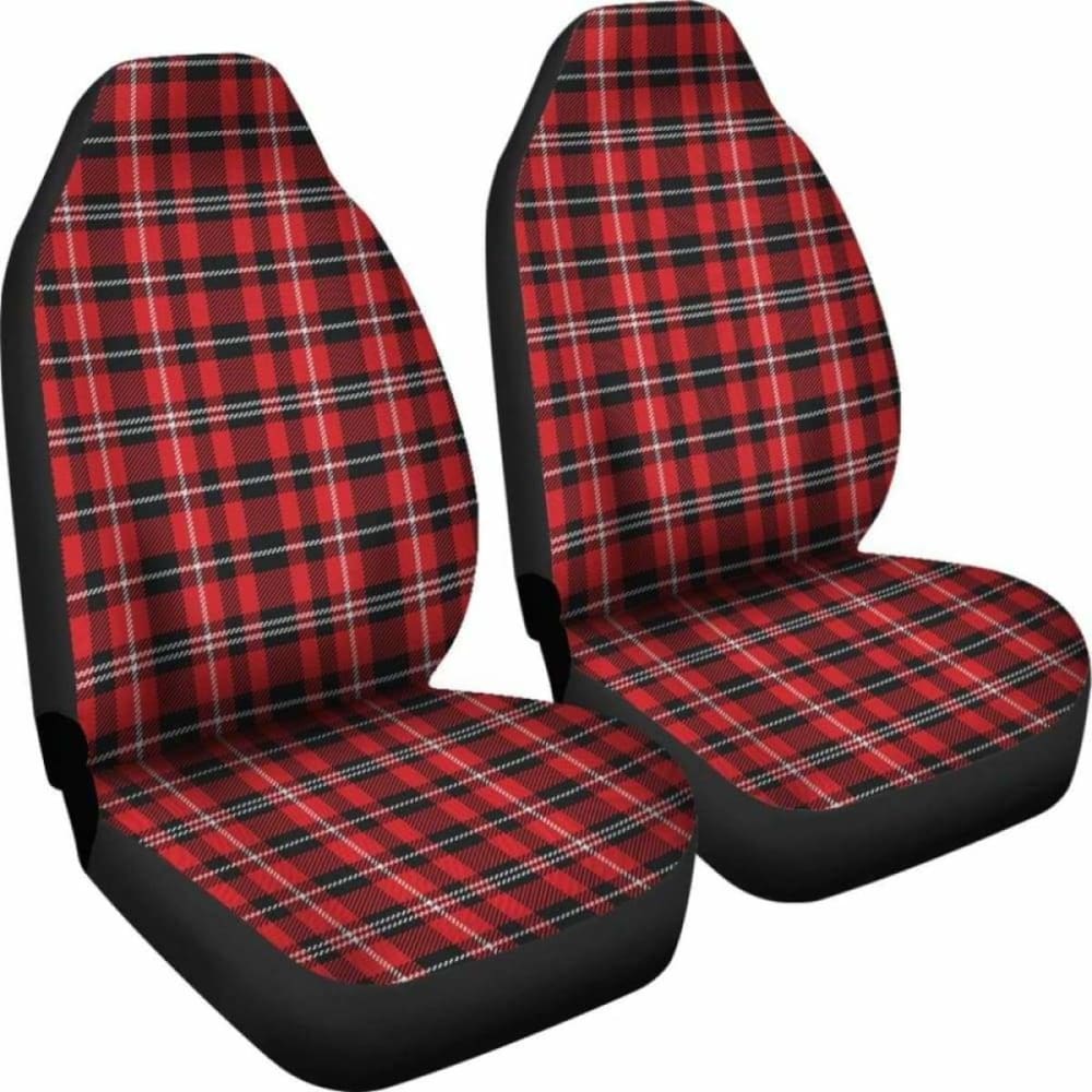 Red Black And White Plaid Car Seat Covers 161012