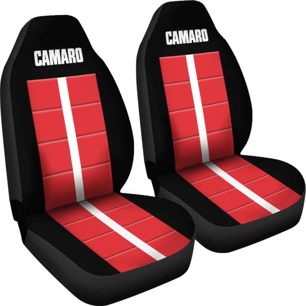 Red Camaro White Letters Amazing Decoration Car Seat Covers 210807 - YourCarButBetter