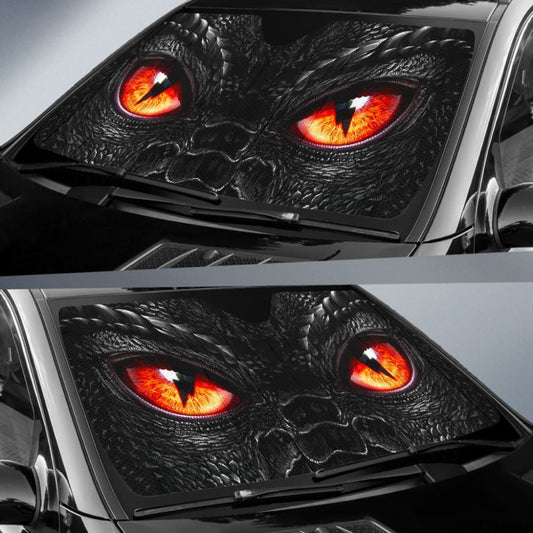 Red Dragon Eyes Car Auto Sun Shades Custom 2 210401 - YourCarButBetter