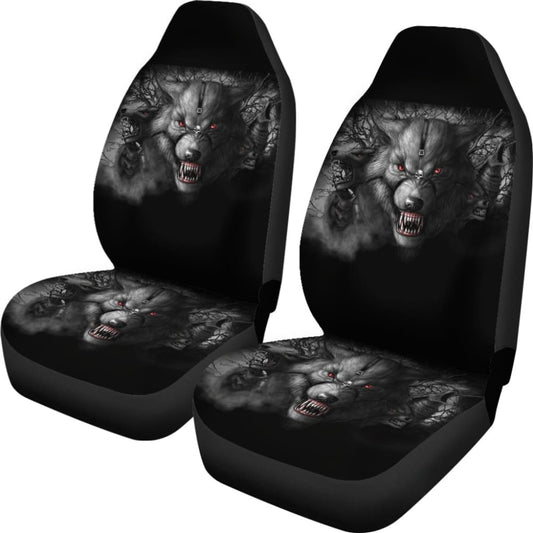 Red Eyes Furious Wolf Car Seat Covers 211502