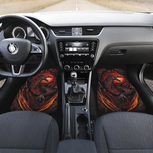 Red Fire Dragon Battle Car Floor Mats 211502