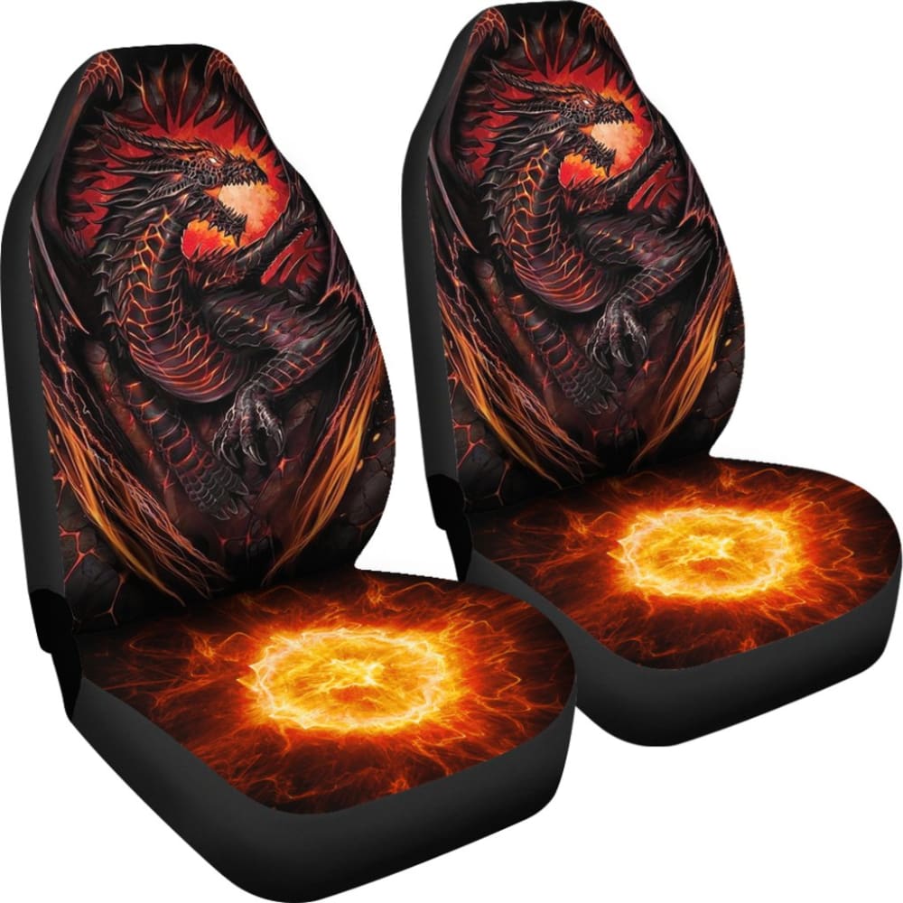 Red Fire Dragon Battle Car Seat Covers 211502