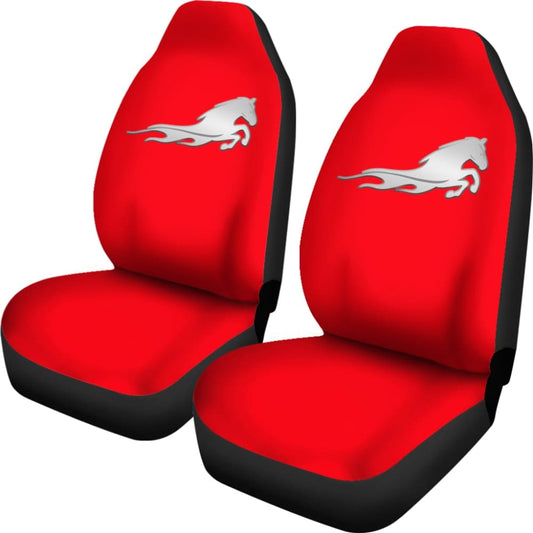 Red Mustang Horse Silhouette Car Seat Covers Custom 3 210701 - YourCarButBetter