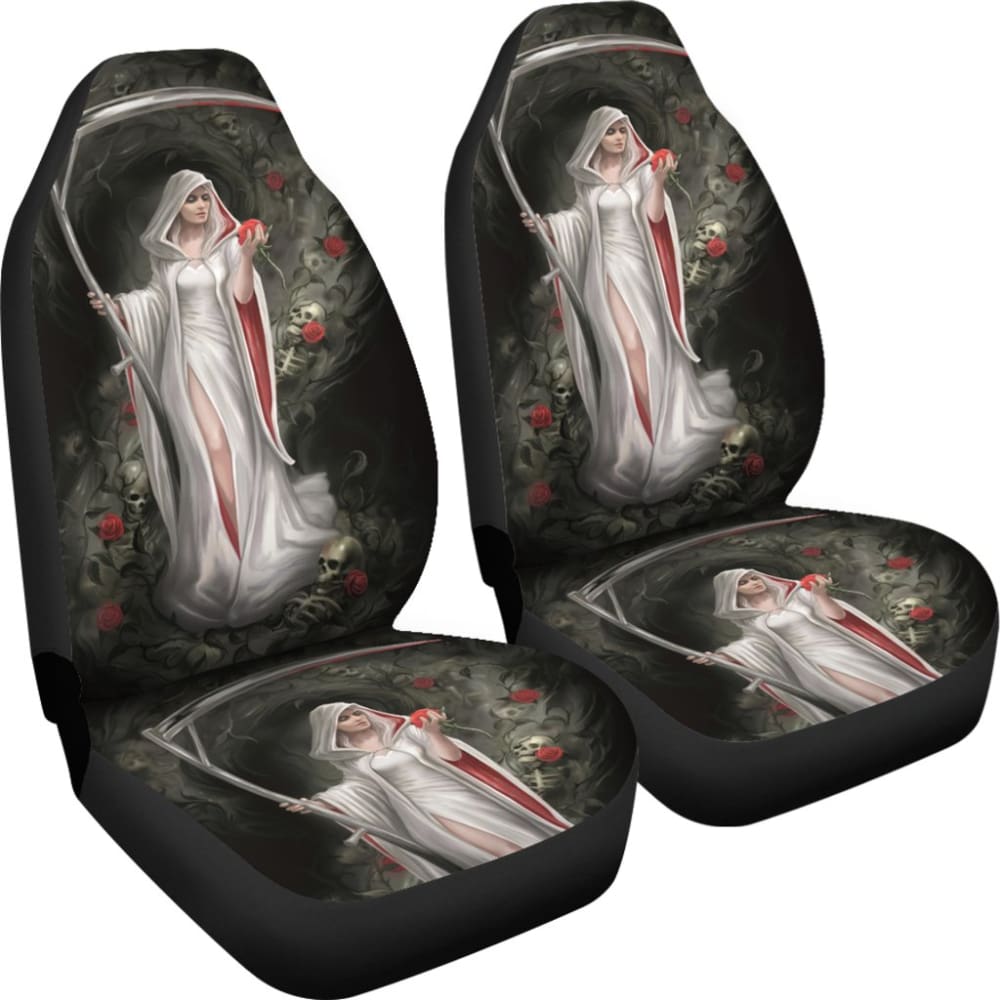 Romantic And Deadly Queen Grim Reaper Car Seat Covers 210603 - YourCarButBetter