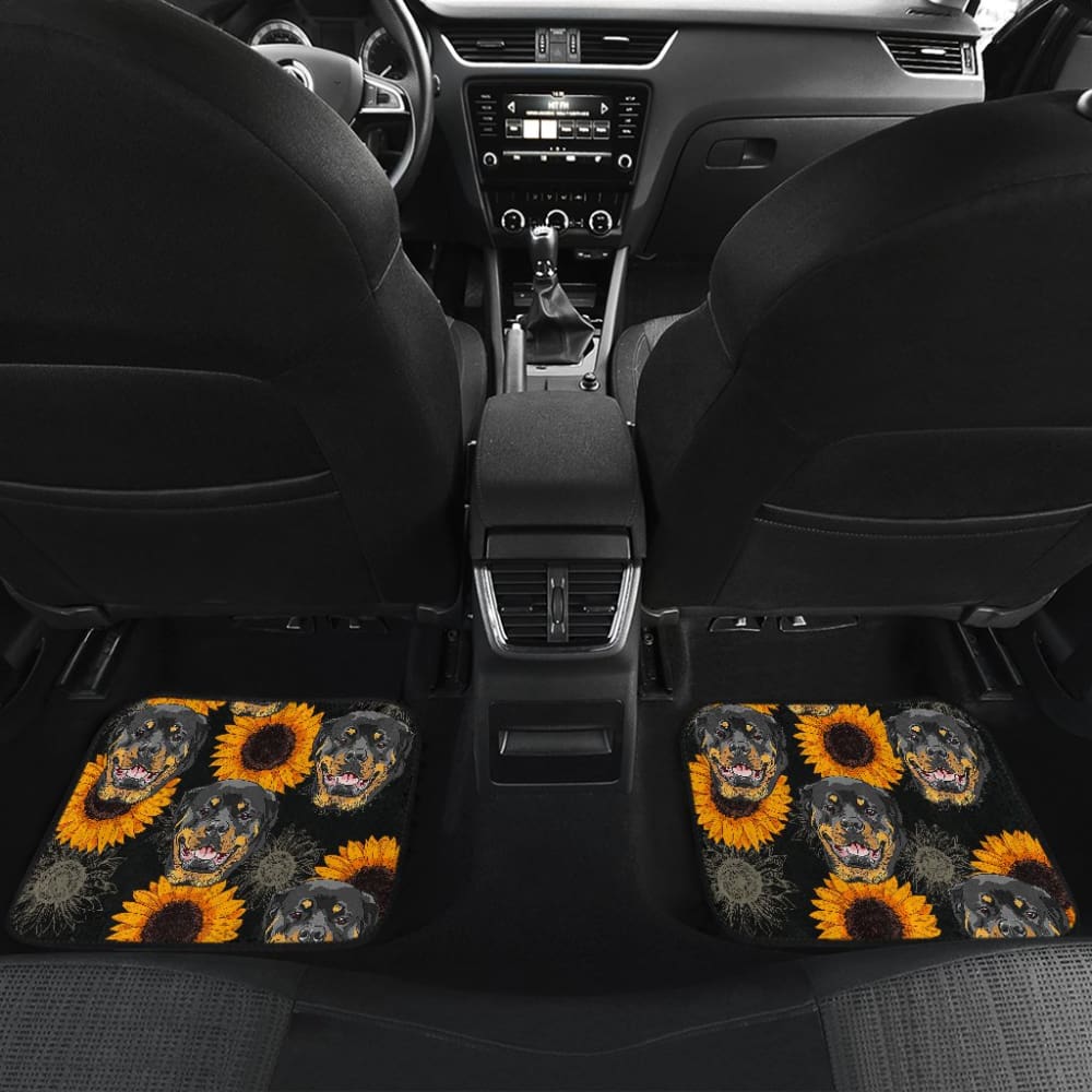 Rottweiler Love Sunflower Car Floor Mats 210702
