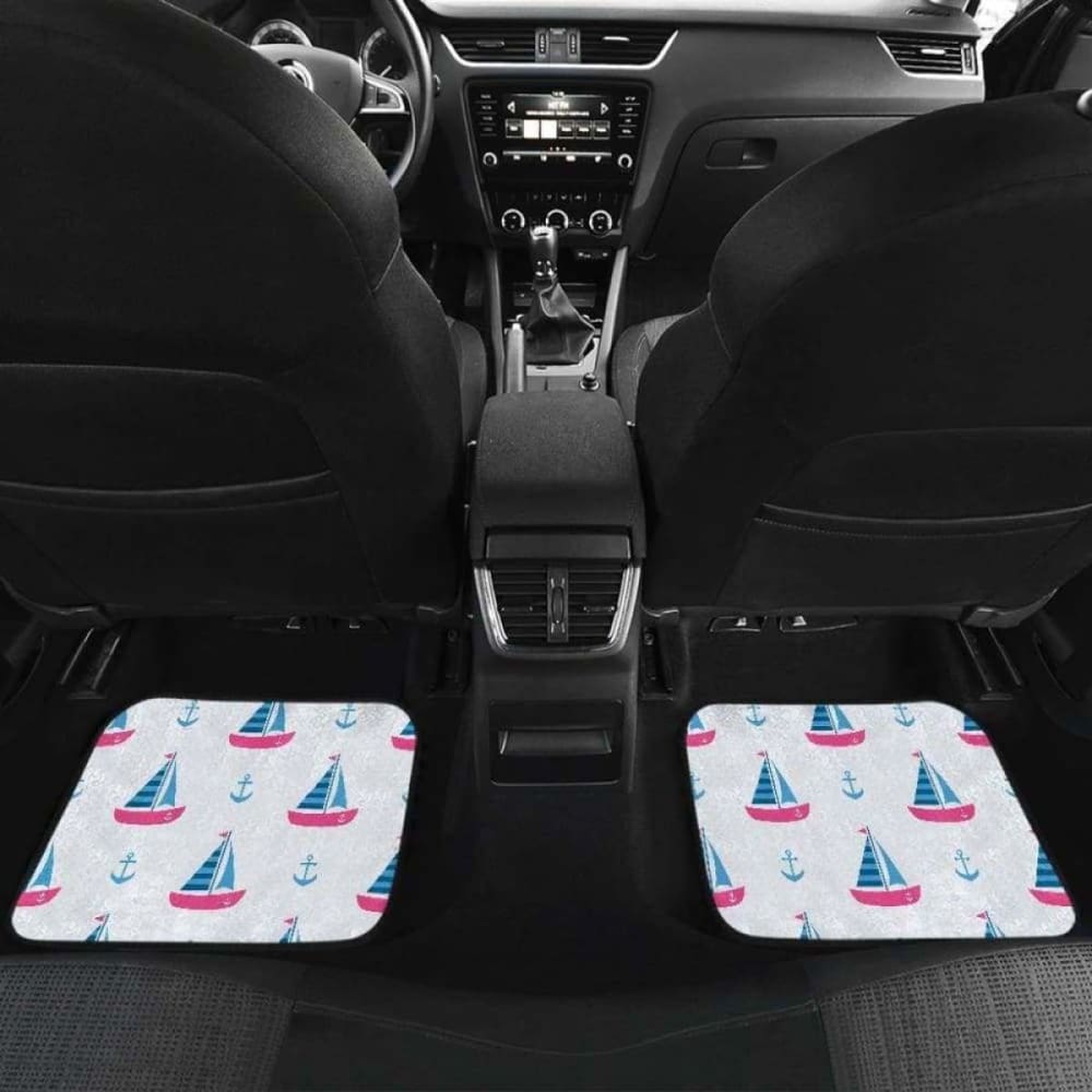 Sailboat Anchor Pattern Front And Back Car Mats 192609 - YourCarButBetter