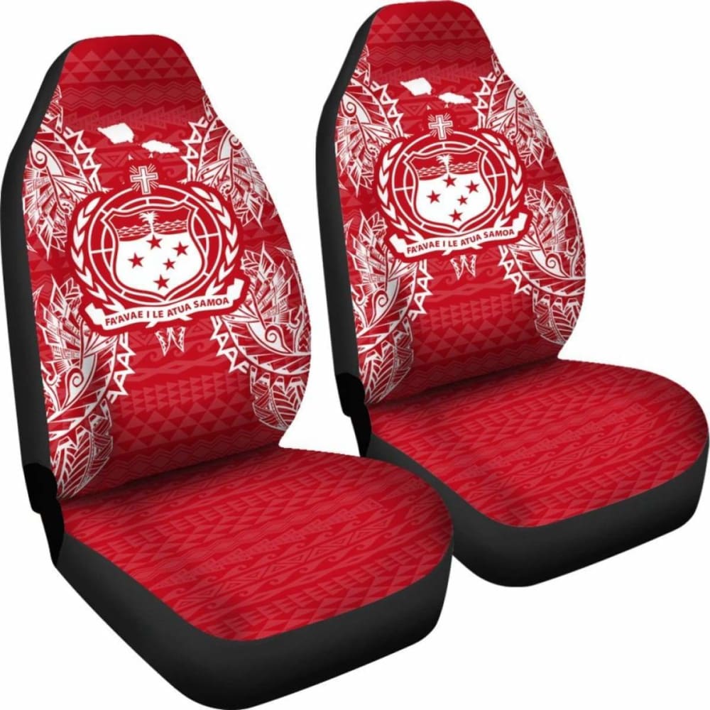 Samoa Car Seat Cover - Samoa Coat Of Arms Map Red White - 105905 - YourCarButBetter