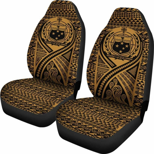Samoa Car Seat Cover - Samoa Coat Of Arms Polynesian Tattoo Gold - 9 174914 - YourCarButBetter