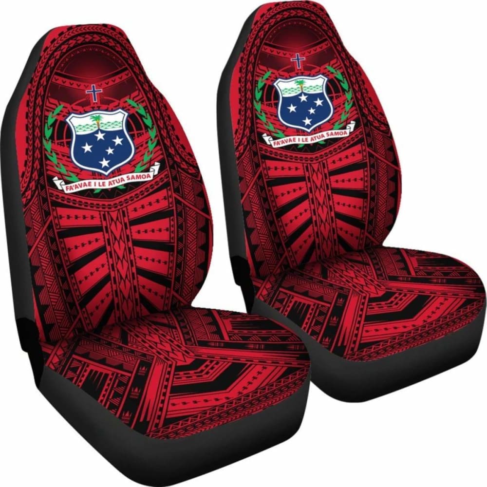 Samoa Car Seat Covers - Samoa Coat Of Arms Polynesian Multiple Red - 105905 - YourCarButBetter