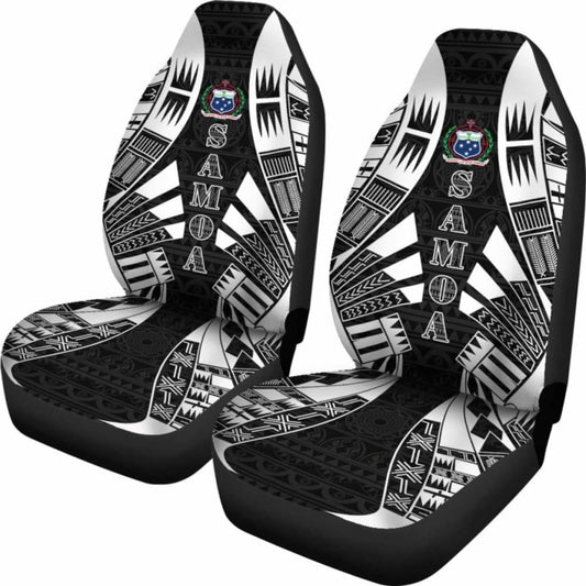 Samoa Car Seat Covers - Samoa Coat Of Arms Polynesian Tattoo Black - 9 174914 - YourCarButBetter