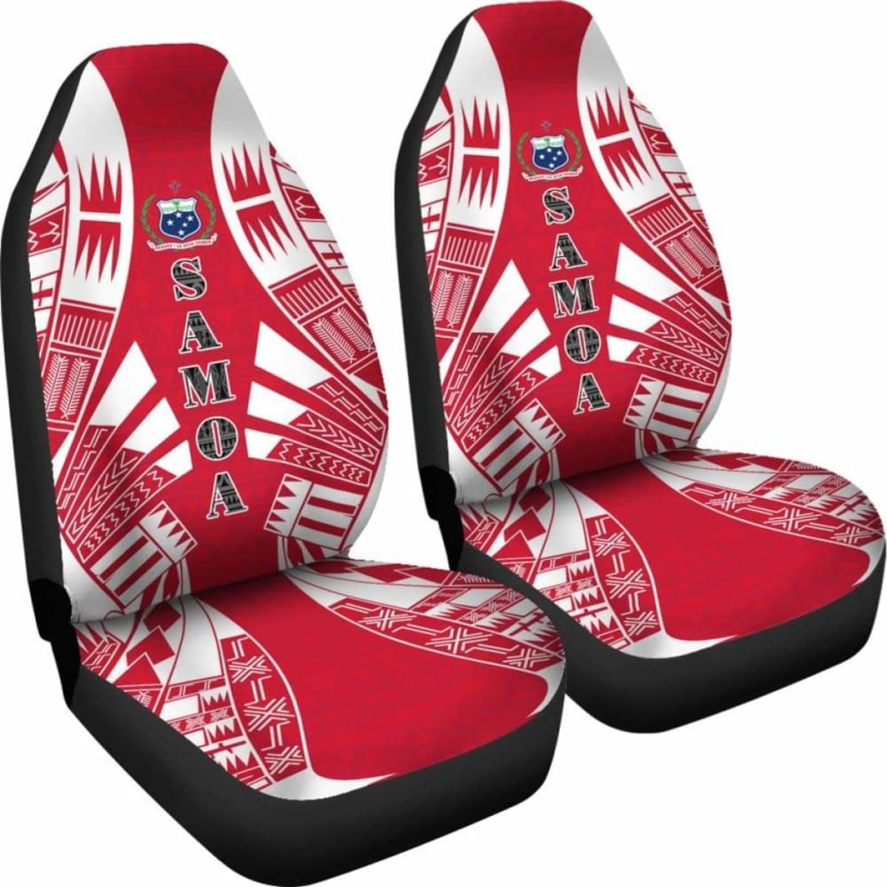 Samoa Car Seat Covers - Samoa Coat Of Arms Polynesian Tattoo Flag - 9 174914 - YourCarButBetter