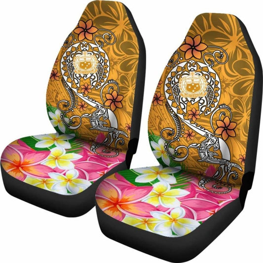 Samoa Car Seat Covers - Turtle Plumeria (Gold) - 091114 - YourCarButBetter