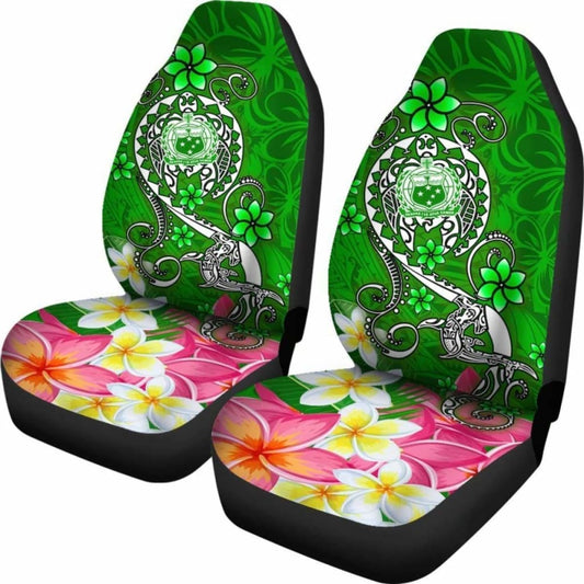 Samoa Car Seat Covers - Turtle Plumeria (Green) - 091114 - YourCarButBetter