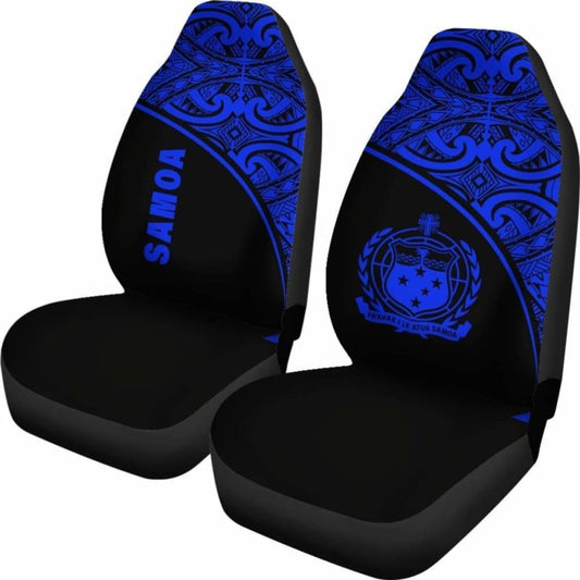 Samoa Polynesian Car Seat Covers - Blue Curve - 105905 - YourCarButBetter