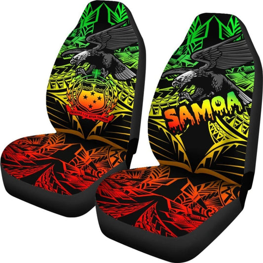 Samoa Polynesian Car Seat Covers - Eagle Tribal Pattern Reggae - 093223 - YourCarButBetter