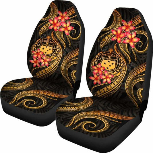 Samoa Polynesian Car Seat Covers - Gold Plumeria - 105905 - YourCarButBetter