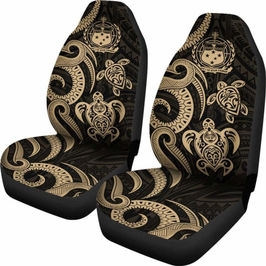 Samoa Polynesian Car Seat Covers - Gold Tentacle Turtle - 091114 - YourCarButBetter
