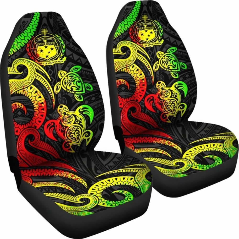 Samoa Polynesian Car Seat Covers - Reggae Tentacle Turtle - 091114 - YourCarButBetter