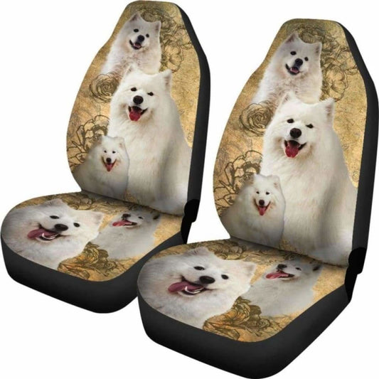 Samoyed Dogs Pets Animals Car Seat Covers 090629 - YourCarButBetter