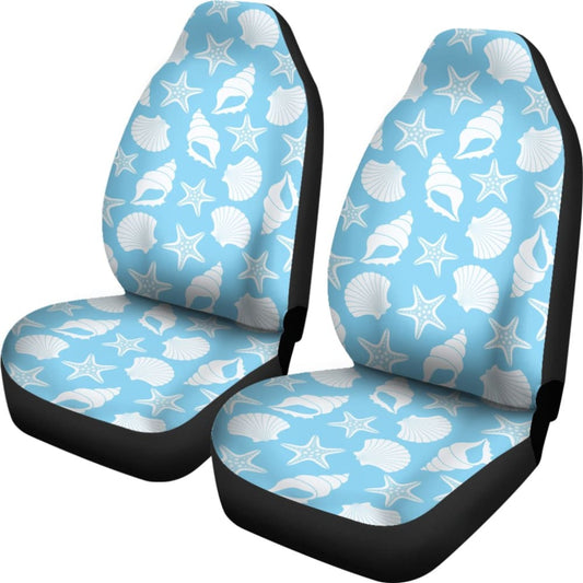 Sea-blue Seashells Car Seat Covers 212203 - YourCarButBetter