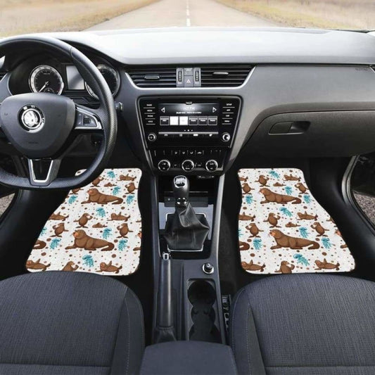 Sea Lion Seals Jellyfish Pattern Front And Back Car Mats 154813 - YourCarButBetter