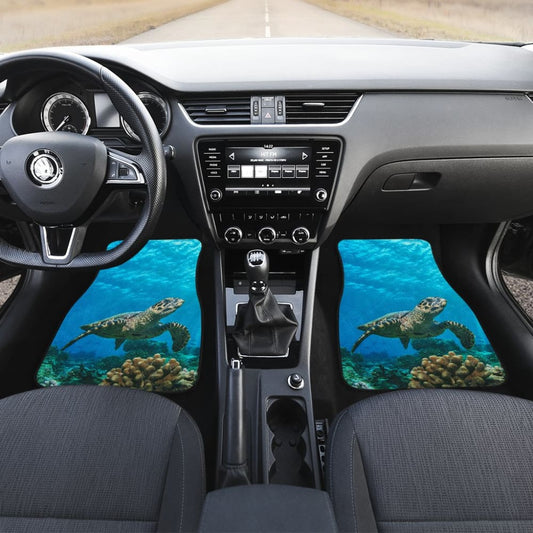 Sea Turtle Swimming Coral Reef Car Floor Mats 210301 - YourCarButBetter