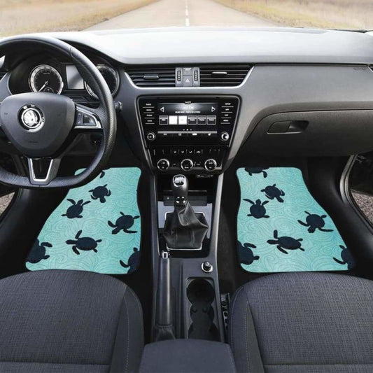 Sea Turtle With Blue Ocean Backgroud Front And Back Car Mats 091814 051512 - YourCarButBetter