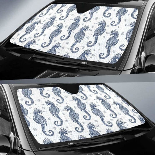 Seahorse Pattern Background Car Auto Sun Shades 460402 - YourCarButBetter