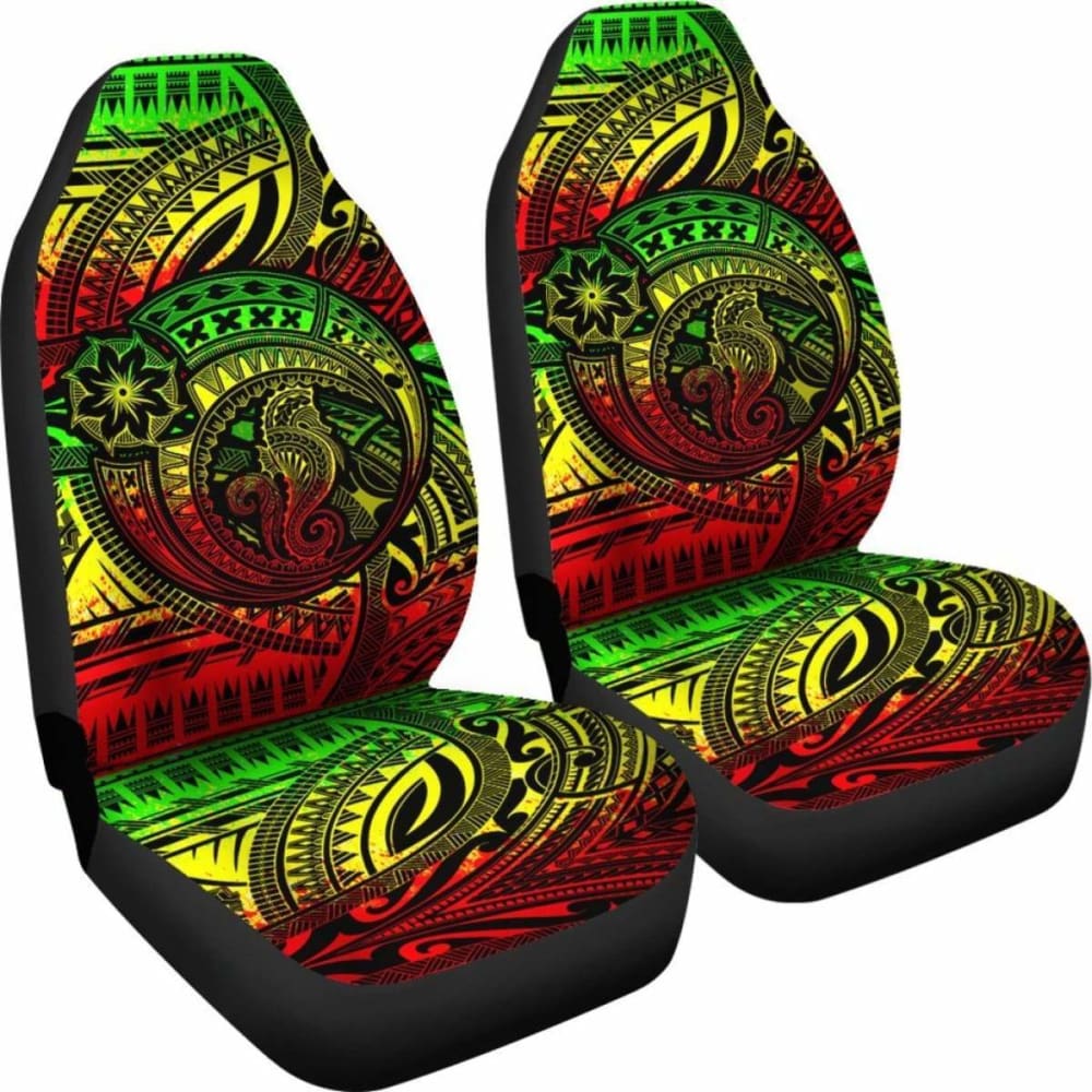 Seahorse Polynesian Car Seat Covers - Polynesian Tattoo Reggae - 174914 - YourCarButBetter