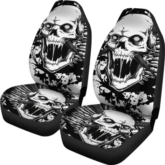 Set 2 Pcs Gothic Skull Car Seat Covers 101207