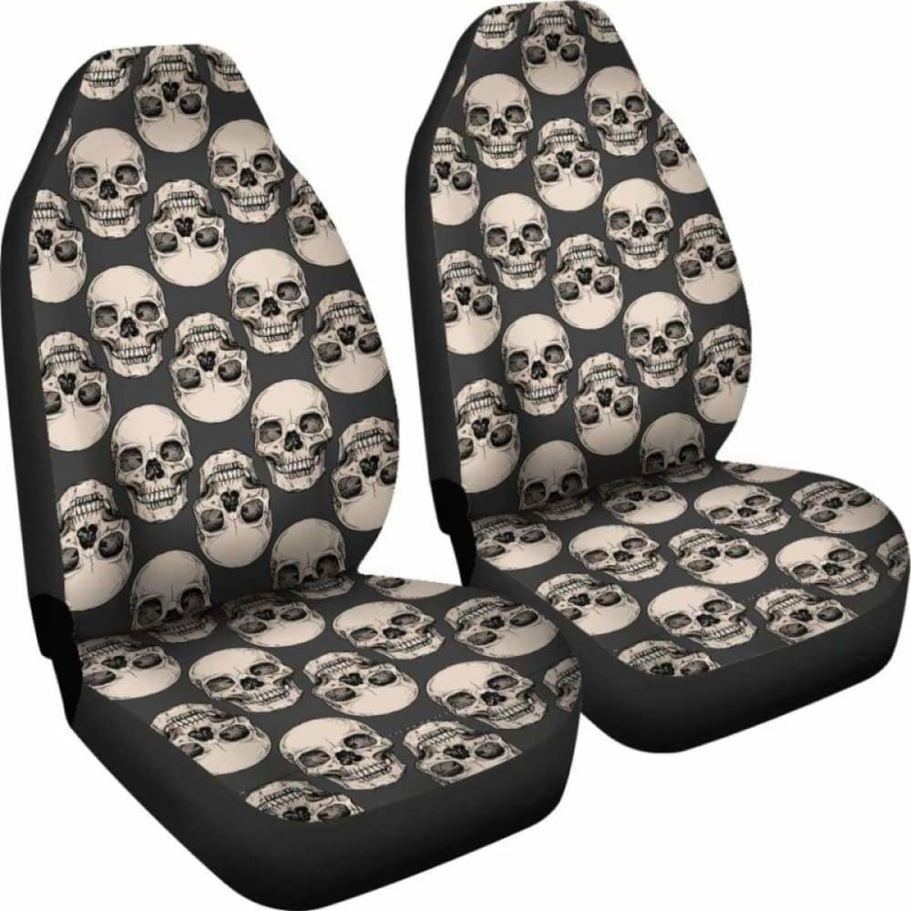 Set 2 Pcs Gothic Skull Car Seat Covers 101207