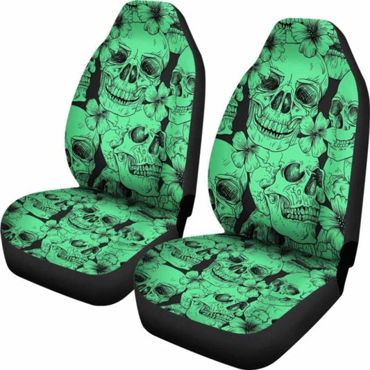Set 2 Pcs Gothic Skull Car Seat Covers 101207