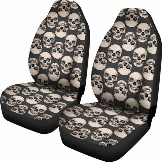 Set 2 Pcs Gothic Skull Car Seat Covers 101207
