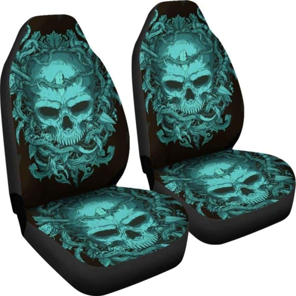 Set 2 Pcs Gothic Skull Car Seat Covers 172727