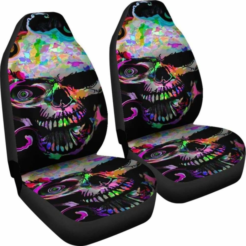 Set 2 Pcs Gothic Skull Car Seat Covers 172727