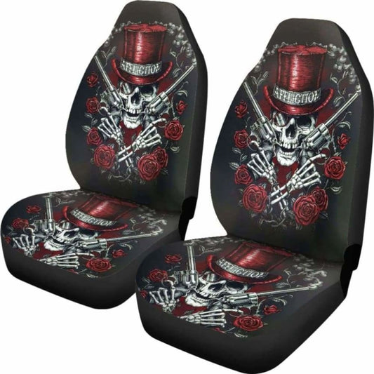 Set 2 Pcs Gothic Skull Car Seat Covers 172727