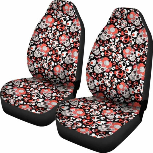 Set 2 Pcs Gothic Skull Car Seat Covers 172727