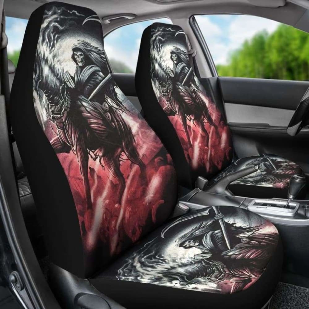 Set 2 Pcs Gothic Skull Car Seat Covers 172727